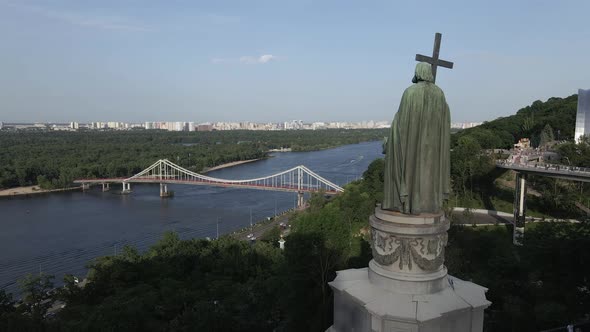 Kyiv, Ukraine: Monument To Volodymyr the Great, Aerial View