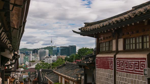  Bukchon Hanok Village in Seoul, South Korea.