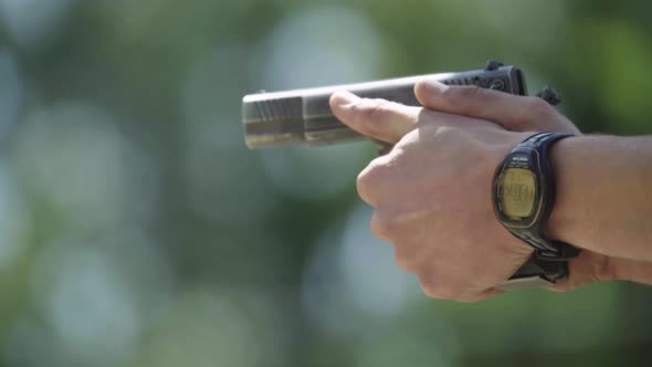 Close-up Shot of a Pistol