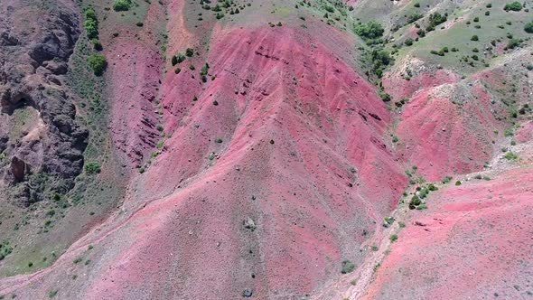 Colorful Mine Lode on Soil Surface in Mountains