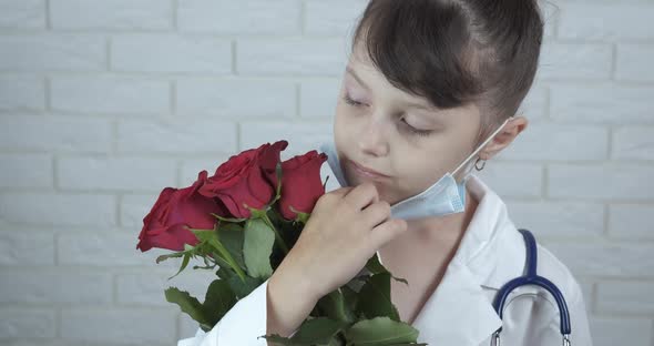 Medic Child with Flowers