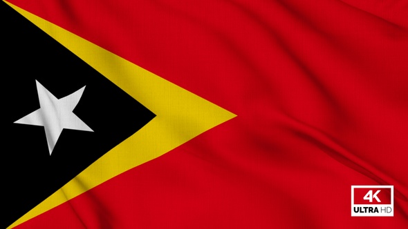 East Timor Flag Waving Slowly Looped