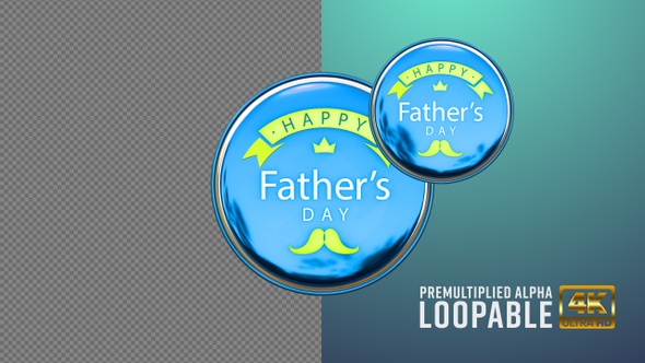 Fathers Day Badge Looping with Alpha Channel