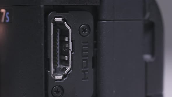 Close up of professional shooting camera details