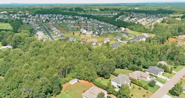 Panoramic View of Summer Seasonal Landscape on the Small Countryside Town in Boiling Spring South