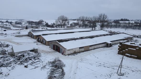 The Livestock Farm is Covered with Snow