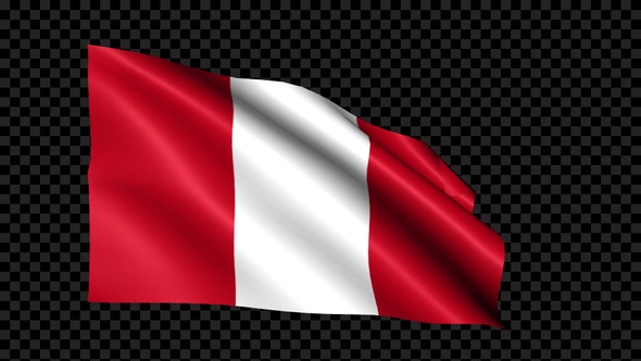 Peru Flag Blowing In The Wind