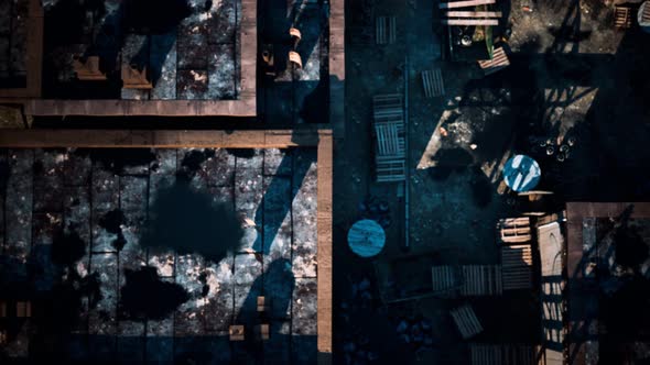 Aerial View of Abandoned Old Factory alt