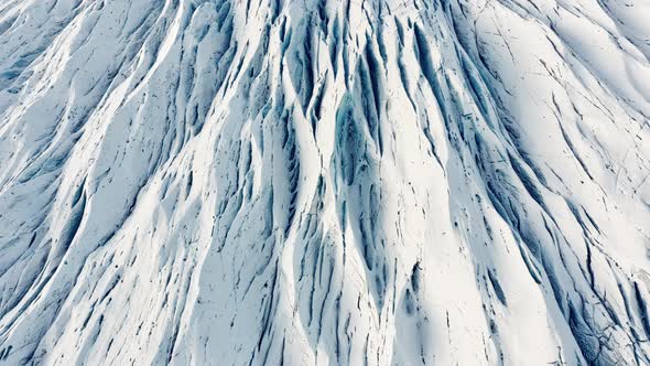 Drone Over Abstract Patterns Of Ice And Snow