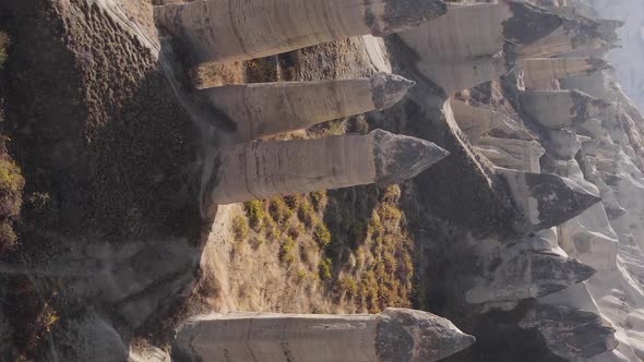 Vertical Video Cappadocia Landscape Aerial View