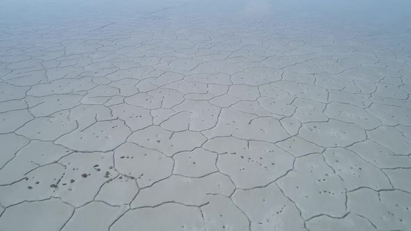 Flying over crystal clear water over the Bonneville Salt Flats