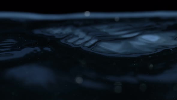 Super Slow Motion Shot of Blue Clear Water Waves Background at 1000 Fps