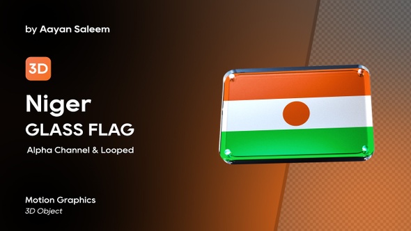 Niger Flag 3D Glass Badge