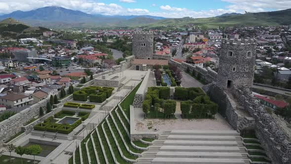 Aerial View of Rabati Fortress in Akhaltsikhe, Georgia