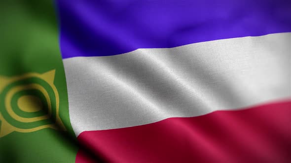 Khakassia Flag Textured Waving Close Up Background HD