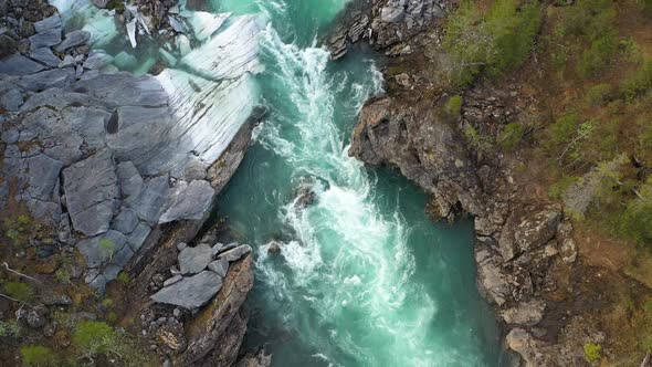 Above mountain river Glomaga, Marmorslottet, Mo i Rana,Norway