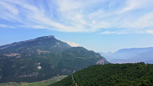 Clouds over the mountains in summer