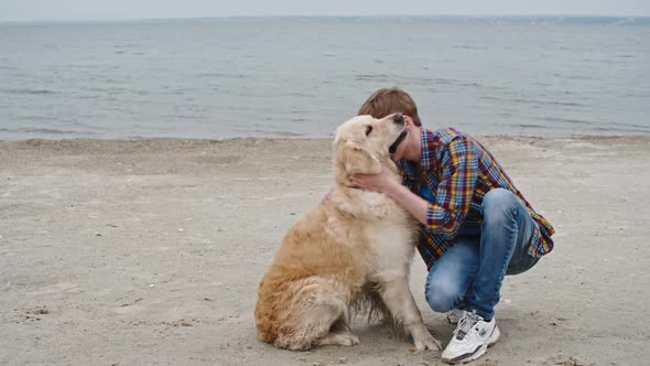 Teenage Boy Hugging his Best Friend