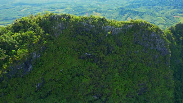 An aerial view from a drone flying over "Khao Thalu"