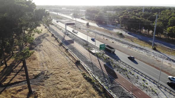 Aerial View of a Forest Highway in Australia