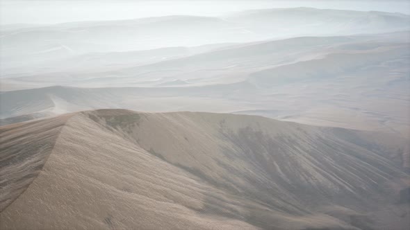 Red Sand Desert Dunes in Fog