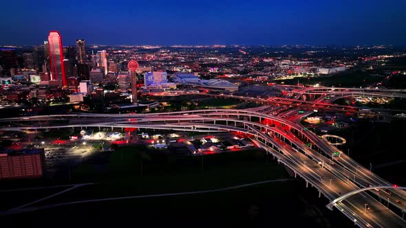 Margaret Mcdermott Bridge and the Highway in Dallas