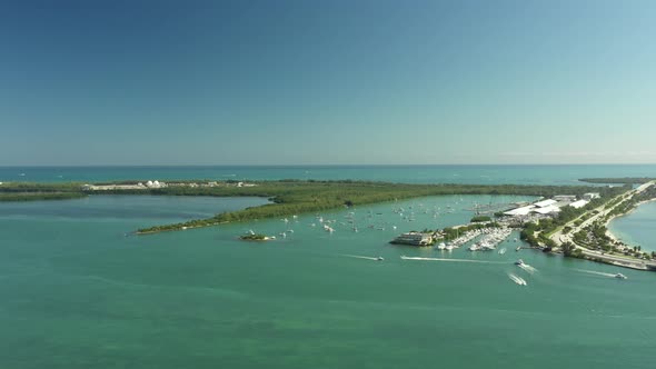 Aerial footage of Key Biscayne Miami FL