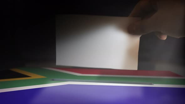 Digital Composite Hand Voting To National Flag OF South Africa