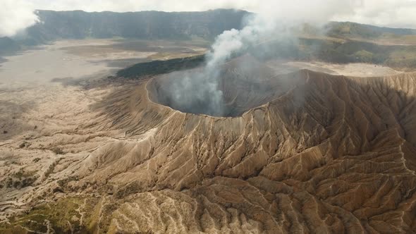 Active Volcano with a Crater