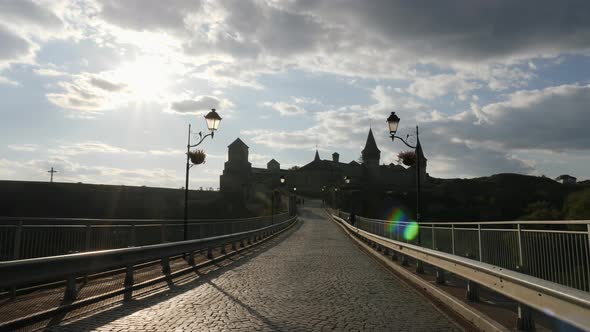 Medieval bridge leading to a castle