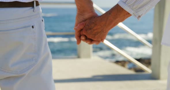 Senior couple standing at promenade 