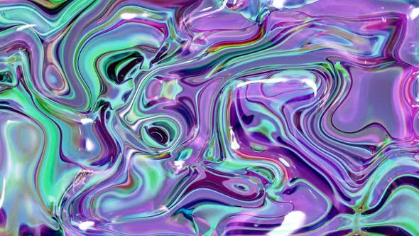 Pastel holographic marble liquid animation