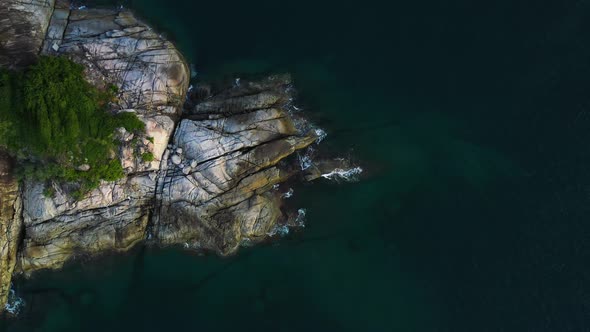 Aerial view of Koh Pu (Carb Island) near Kata beach in Phuket, Thailand