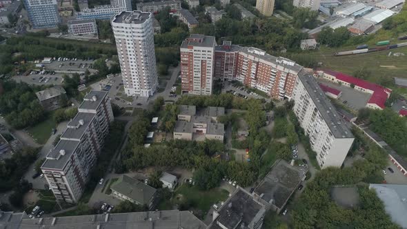 Aerial view of preschool building in big city 18