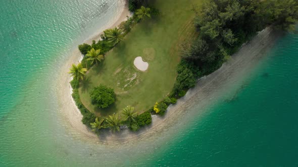 Port Vila, Vanuatu - April 3 2019: Aerial drone view of Holiday Inn Resort Vanuatu