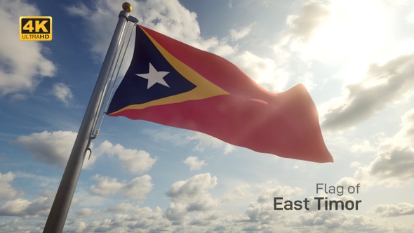 East Timor Flag on a Flagpole - 4K