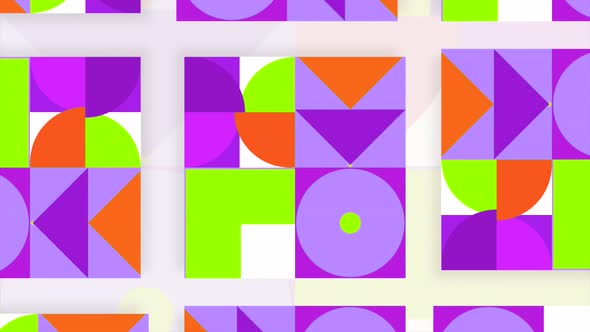 Beautiful Bright Animation with Geometric Shapes