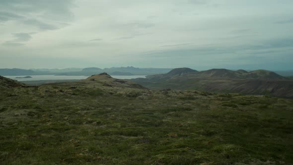 beautiful iceland landscape, wild camping, camera movement, camera pan from left to right to reveal