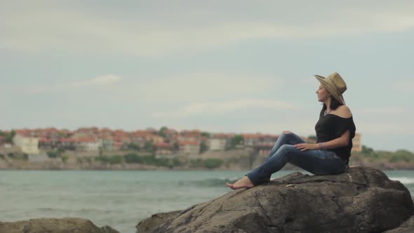 Girl Near the Sea. Sozopol. Bulgaria