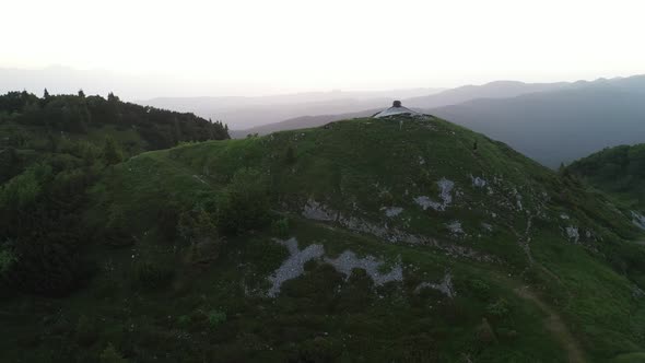 Hills and mountains at sunrise