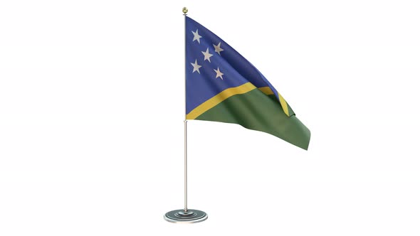 Solomon Islands Small Flag Pole Loops With Alpha
