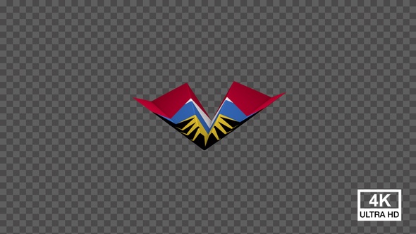 Paper Airplane Of Antigua And Barbuda Flag V3