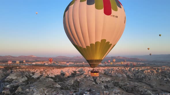 Cappadocia, Turkey : Balloons in the Sky. Aerial View