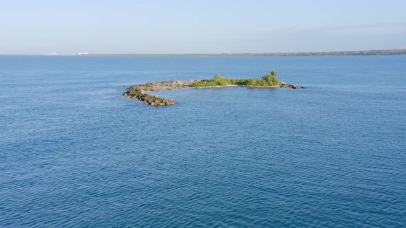 Scenic Seascape At Playa Nueva Romana In Dominican Republic - aerial drone shot