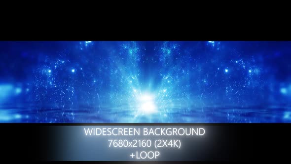 Blue Glow Drops Widescreen Background