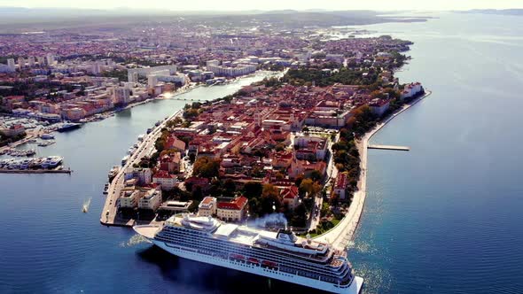 Zadar, Croatia. View of the old town from the height.