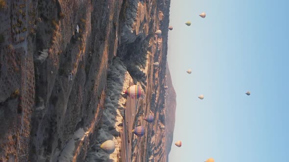 Vertical Video  Balloons in Cappadocia Turkey