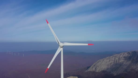 Green Energy Wind Turbines in the Mountains of Turkey