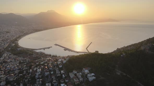 Alanya, Turkey - a Resort Town on the Seashore. Aerial View