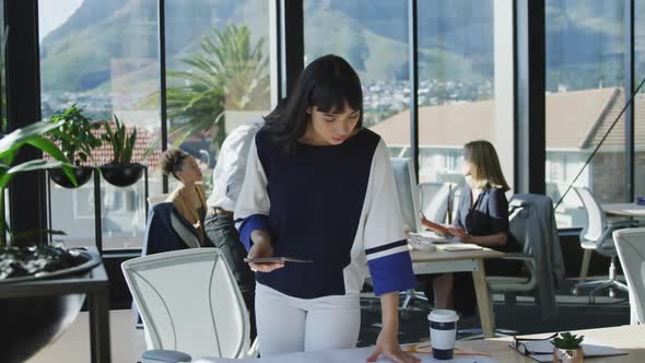 Young woman using tablet computer